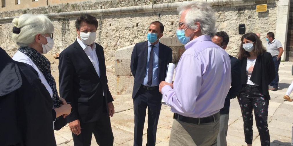 Christian Estrosi, Roger Roux et André Bezzina en visite à l’IMEV à l’occasion de la Journée Mondiale de l'Océan